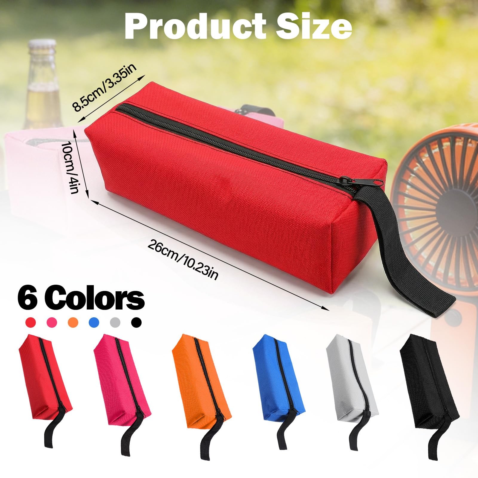 12Pack Tool Pouches with Zipper,10.23X3.35Inch Small Heavy Duty Tool Pouch Ba…
