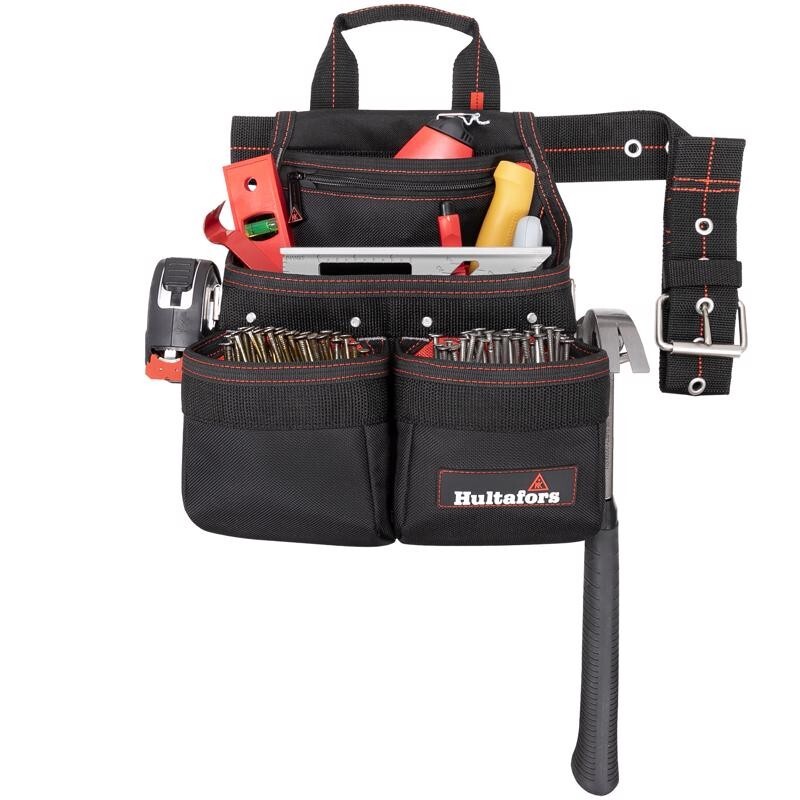 CLC Hultafors Work Gear Ballistic Polyester Tool and Nail Bag with Belt Black