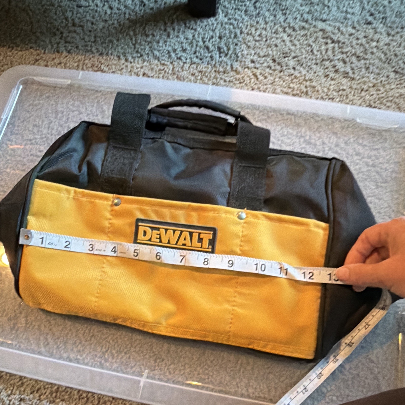 DEWALT Nylon Tool Bag Black/Yellow Zipper Closure w/ Handle NWOT