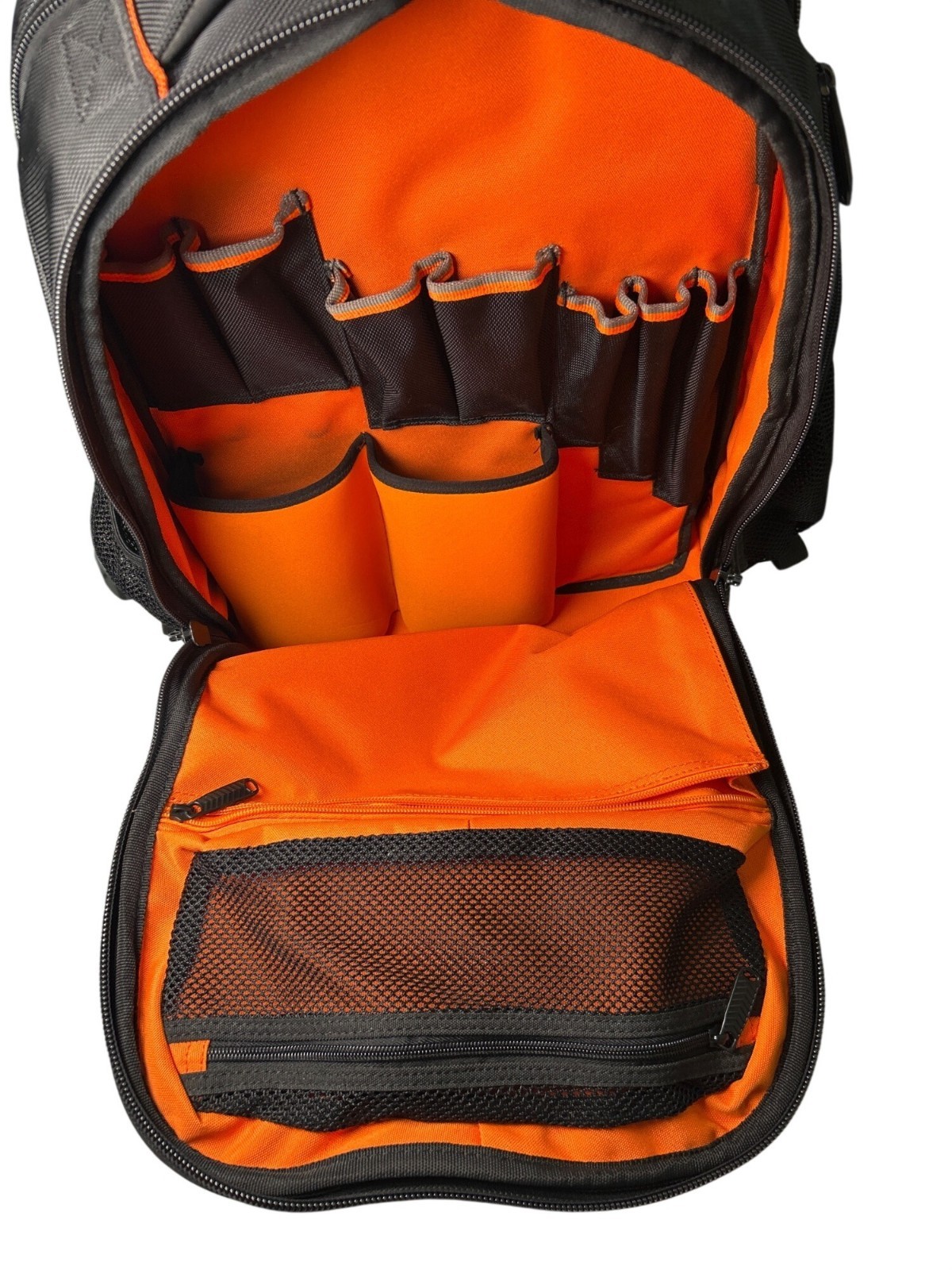 Klein Tools Tradesman Pro Backpack Heavy Duty With Molded Base Black & Orange