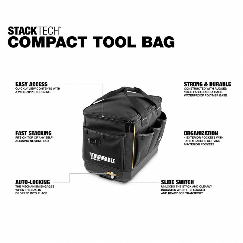 TOUGHBUILT Tool Bag TB-B1-S-60C Polymer, Black New in box