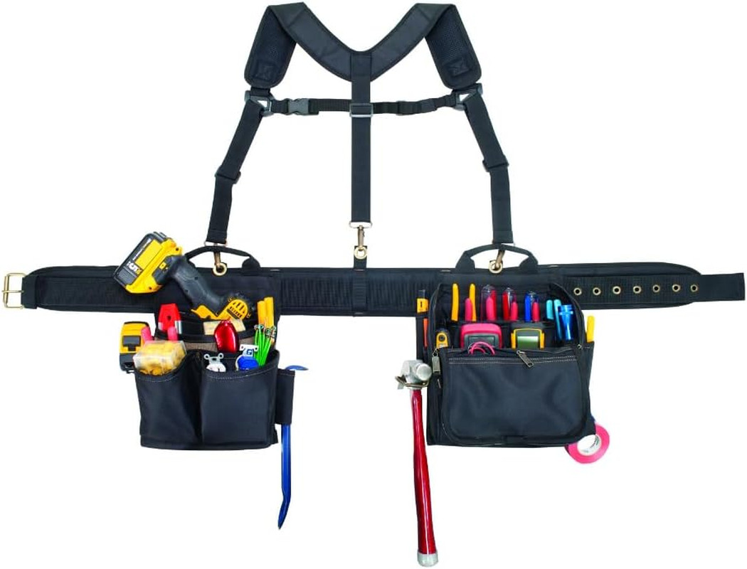 CLC 1608 Electrician’S Comfort Lift Combo Tool Belt, 28 Pocket,Black