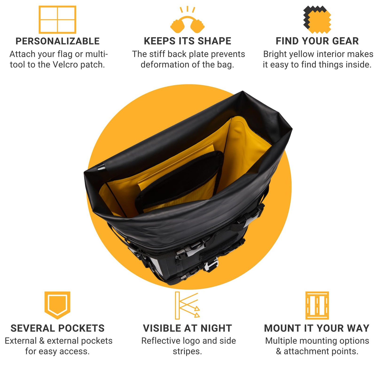 15L 100% Waterproof Motorcycle Tail Bag – All in one Dry Bag Saddlebag Pannie…
