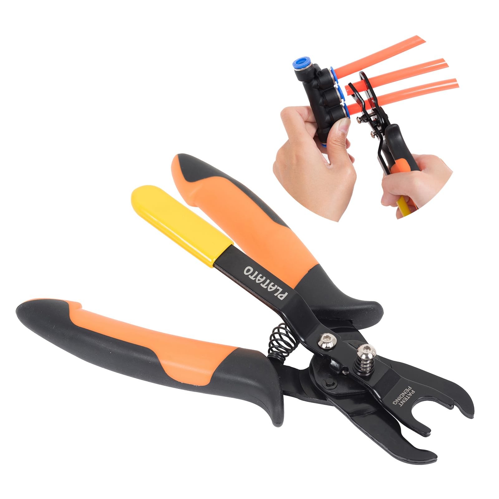 PLATATO Push to Connect Fittings Disconnect Tool Air 10-12mm, Black, Orange