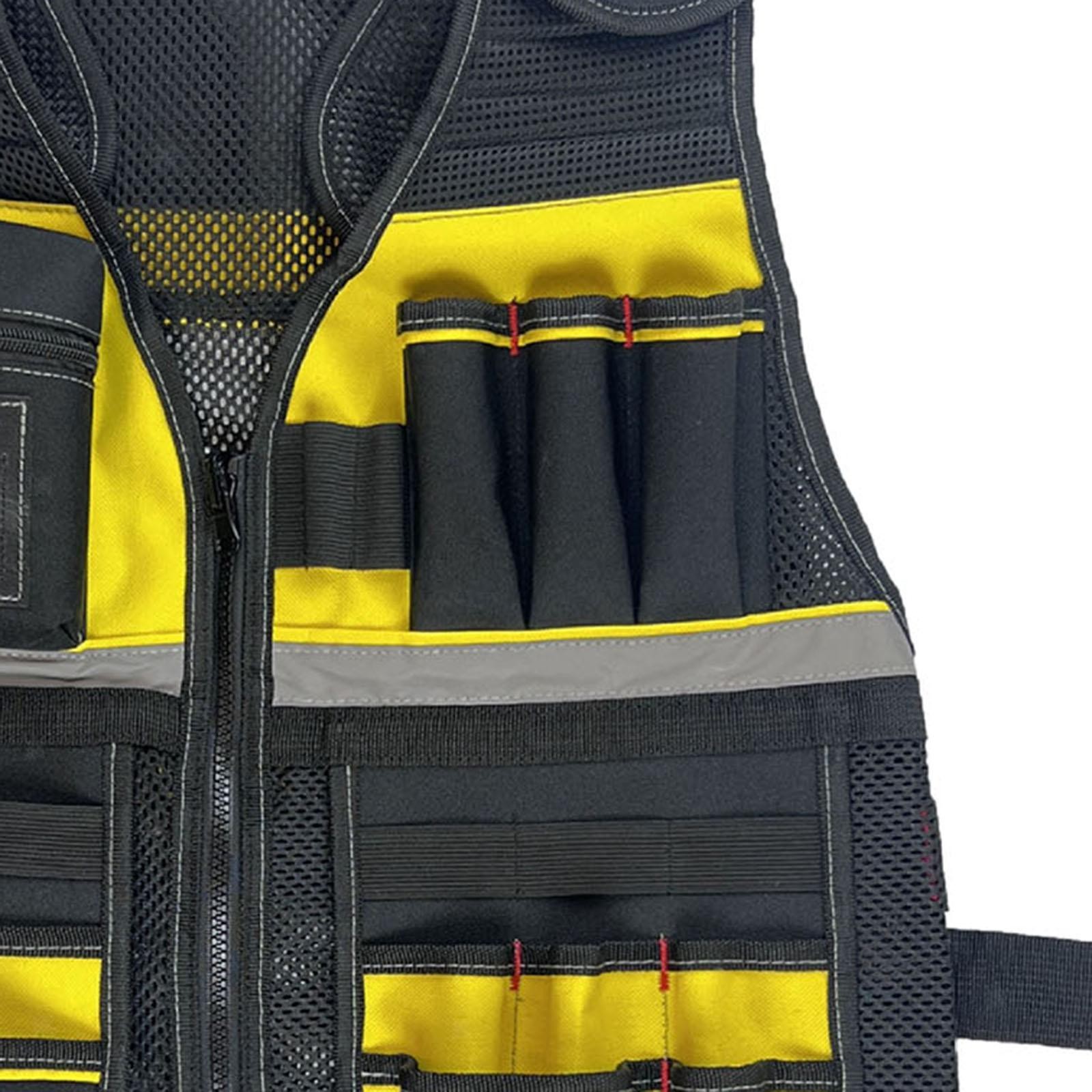 Men's Lightweight Oxford Cloth Tool Vest with Tool Pouch, Comfortable Neck
