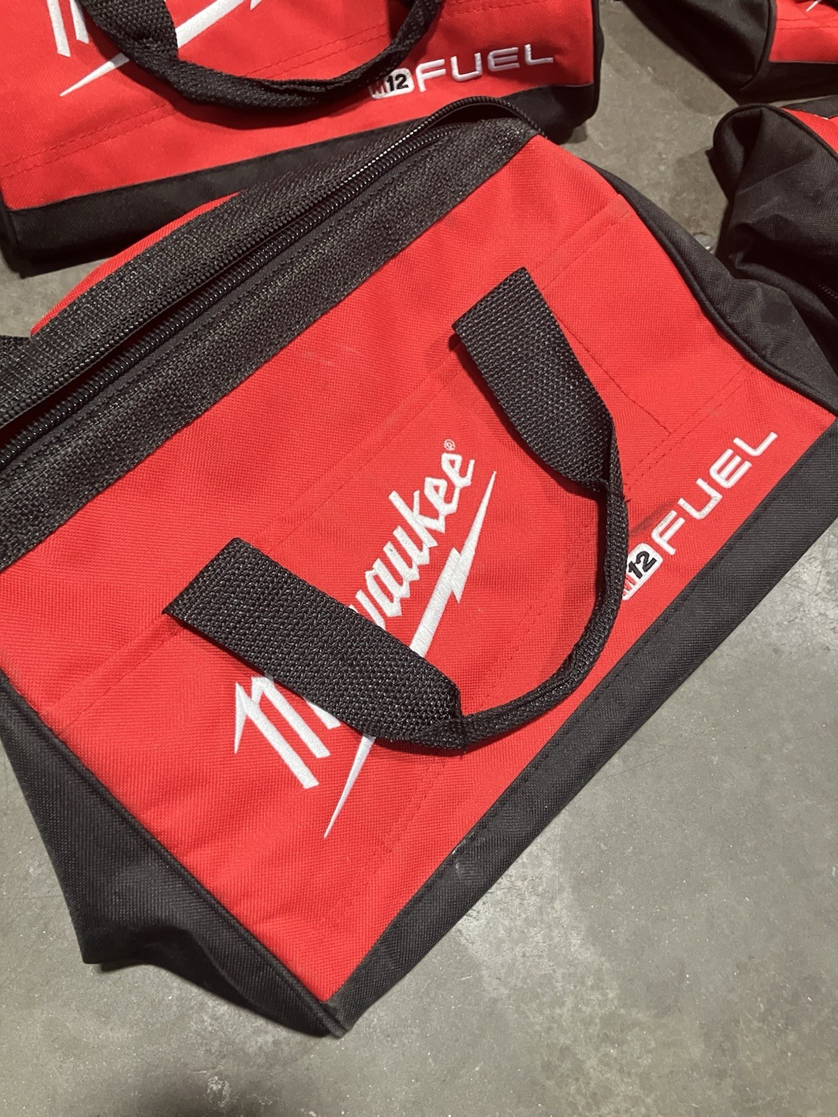 New Milwaukee FUEL M12 13″ Heavy Duty Contractors Tool Bag Lot (10 Total)