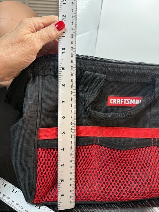 Craftsman 14” Tool Bag Black Red Polyester Zippered Utility Tote Part 37537