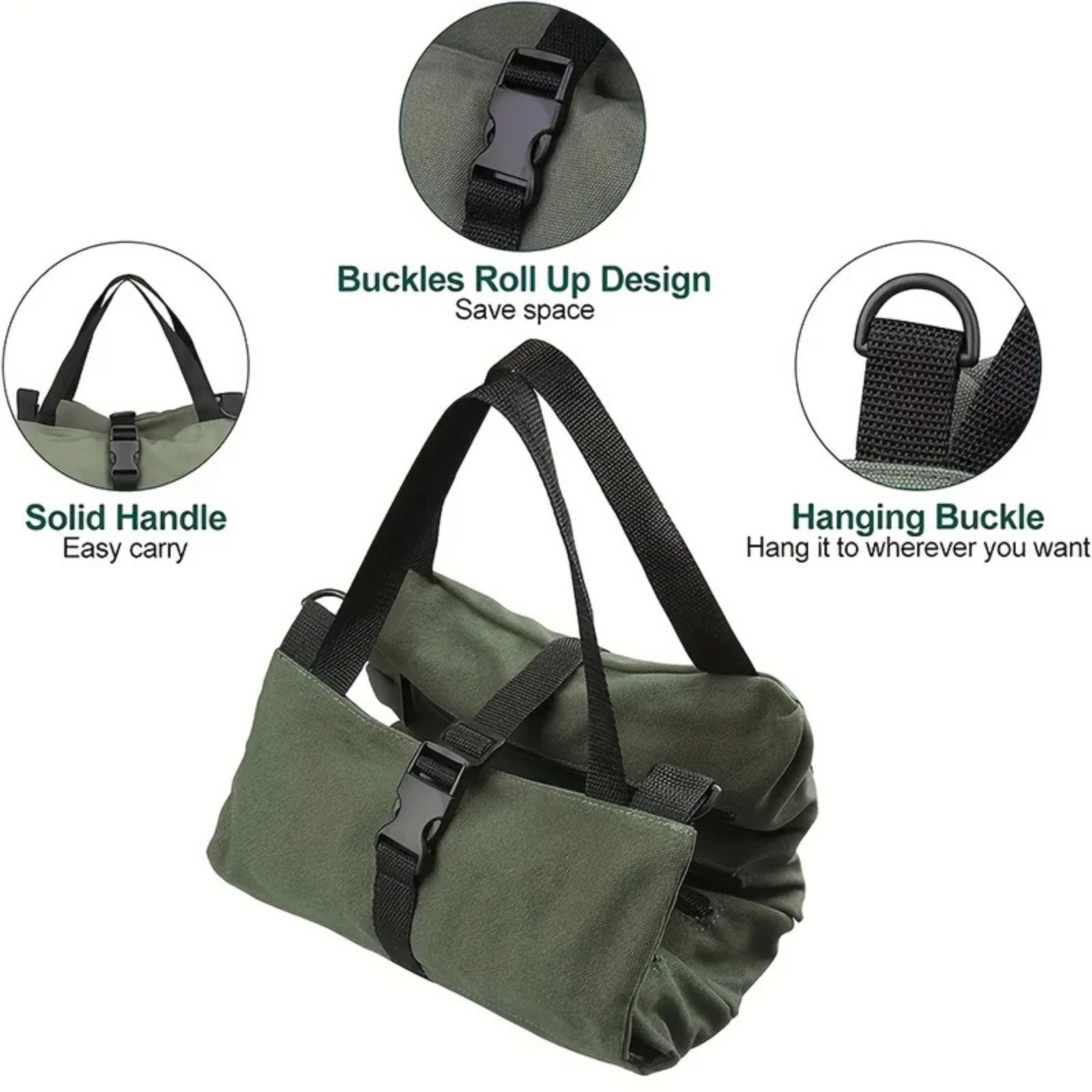 Multi-Purpose Tool Roll Up Bag Wrench Pouch Canvas Hanging Organizer