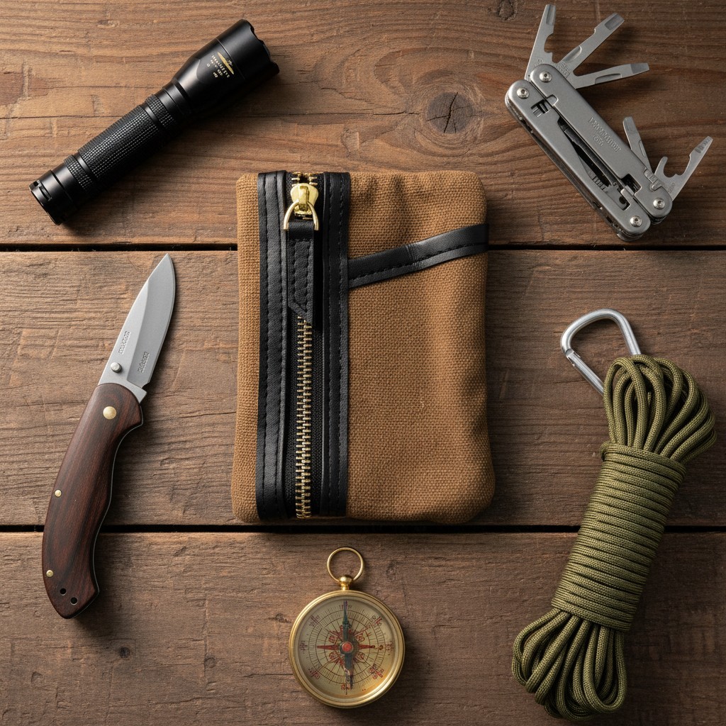 Waxed Canvas Pocket EDC Organizer – Brown