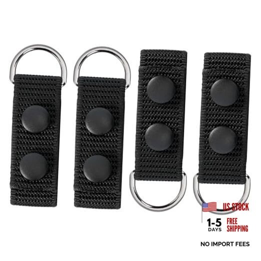 Duty Belt Suspenders Loop 2.25 inch(4 PCS) Black Ballistic Nylon Universal Fit