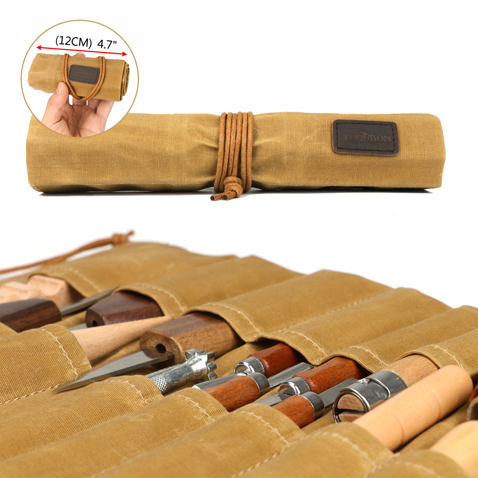 Roll up Canvas Tool Carry Holder Carving Knife Organizer Bag Handy Pouch