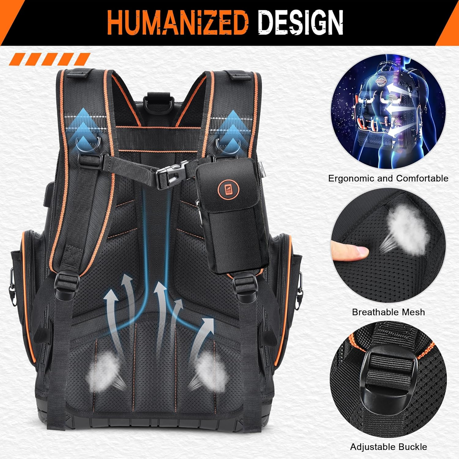 Heavy Duty Tool Backpack – Water-Resistant Organizer for Electricians