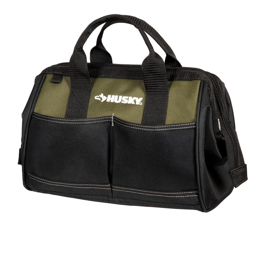 Husky Army Green 12 in. Tool Bag