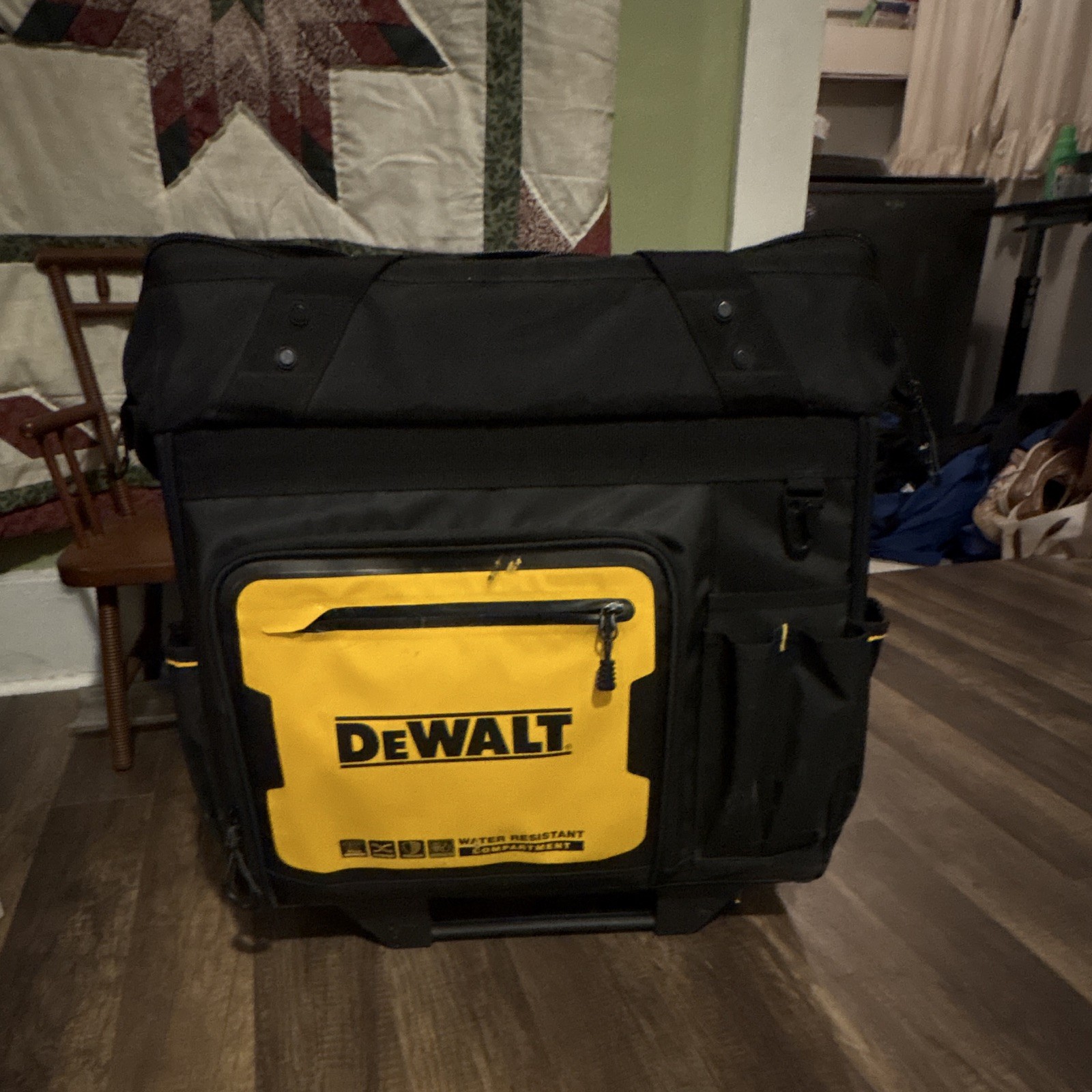 DEWALT Black/Yellow Rolling Tool Bag w/ Wheels, Handle, Water Resistant