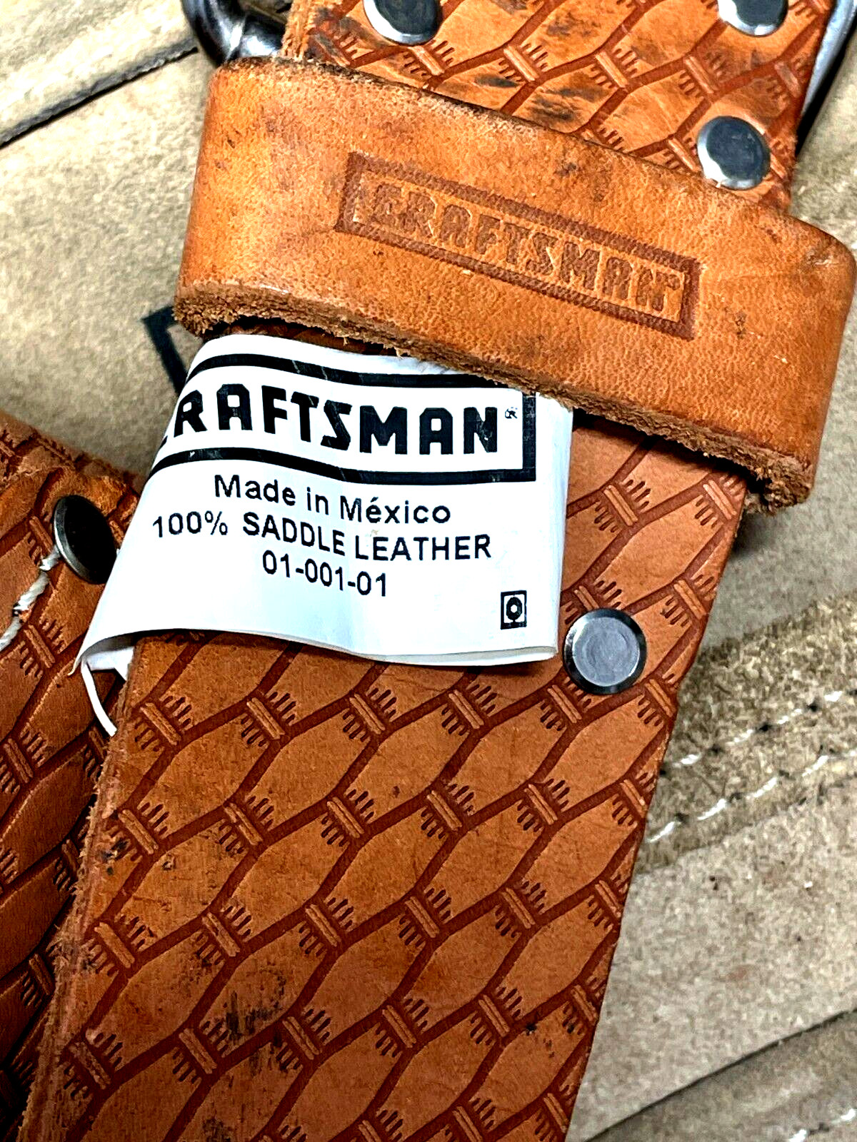 Craftsman Suede Leather Tool Bag 9-48461 & 2in Saddle Leather Belt 9-40472