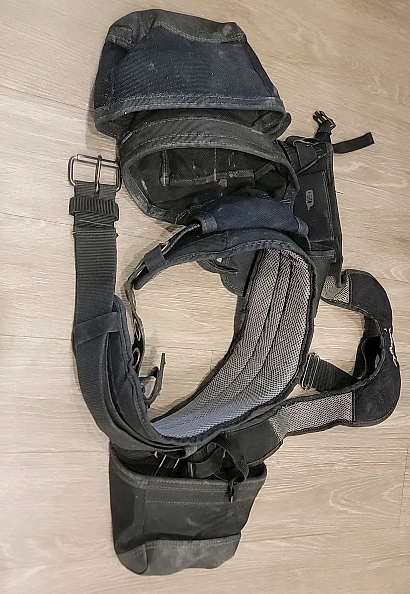 Husky Large Heavy Duty Work Tool Padded Belt & Suspenders Adjusts Fits Up To 52″