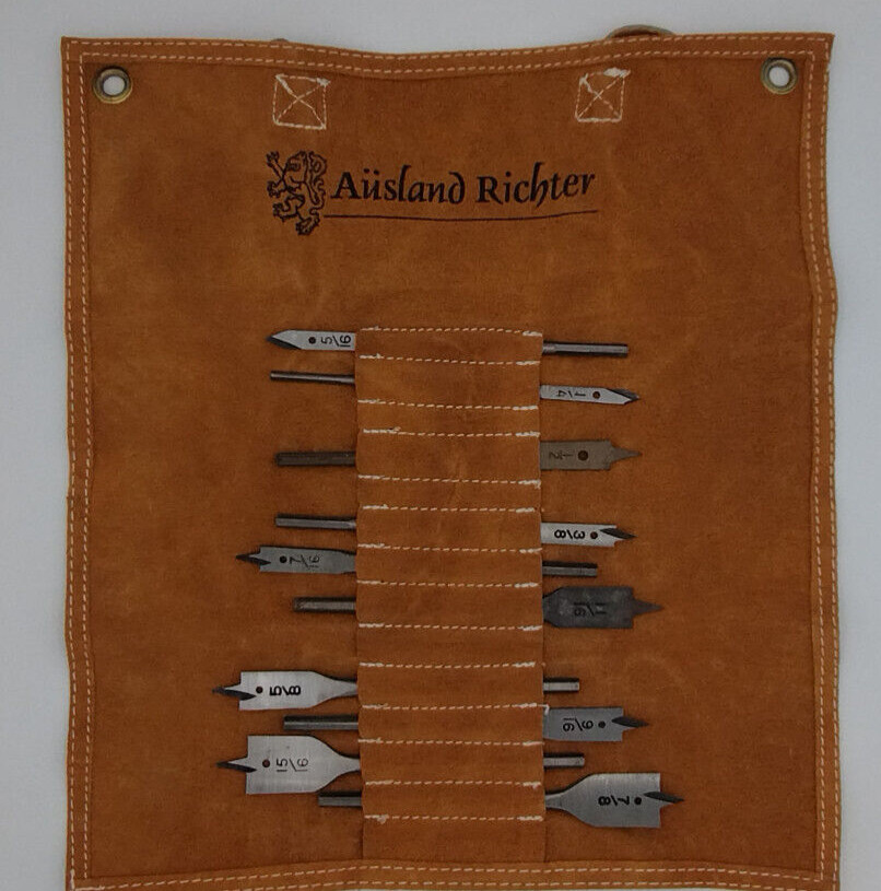 Leather Roll Up Pouch For Drill Bits or Screw Drivers. Ausland Richter. NOS