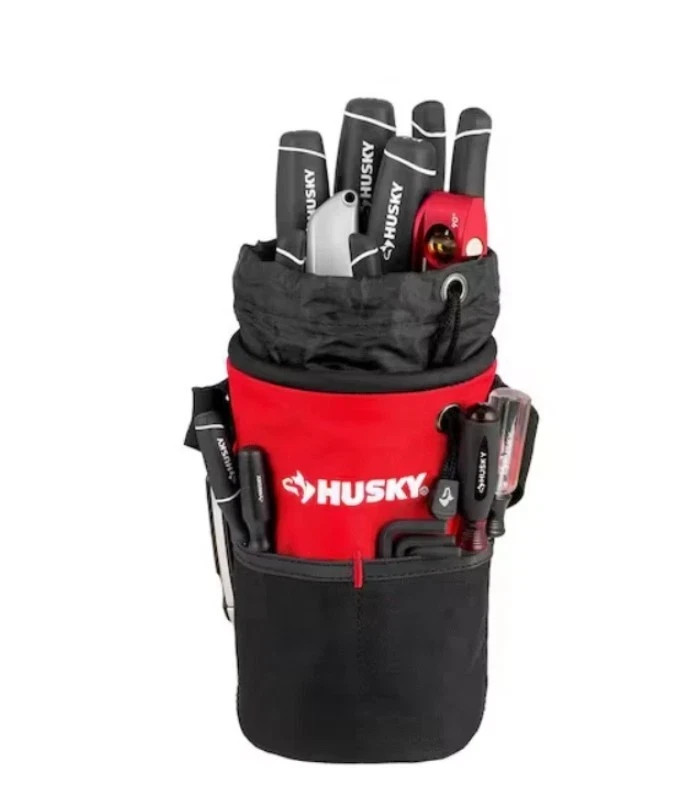 Husky 5″ Utility Sack Tool Bag 10 Pockets Water Resistant Material 432 396 NWT’s