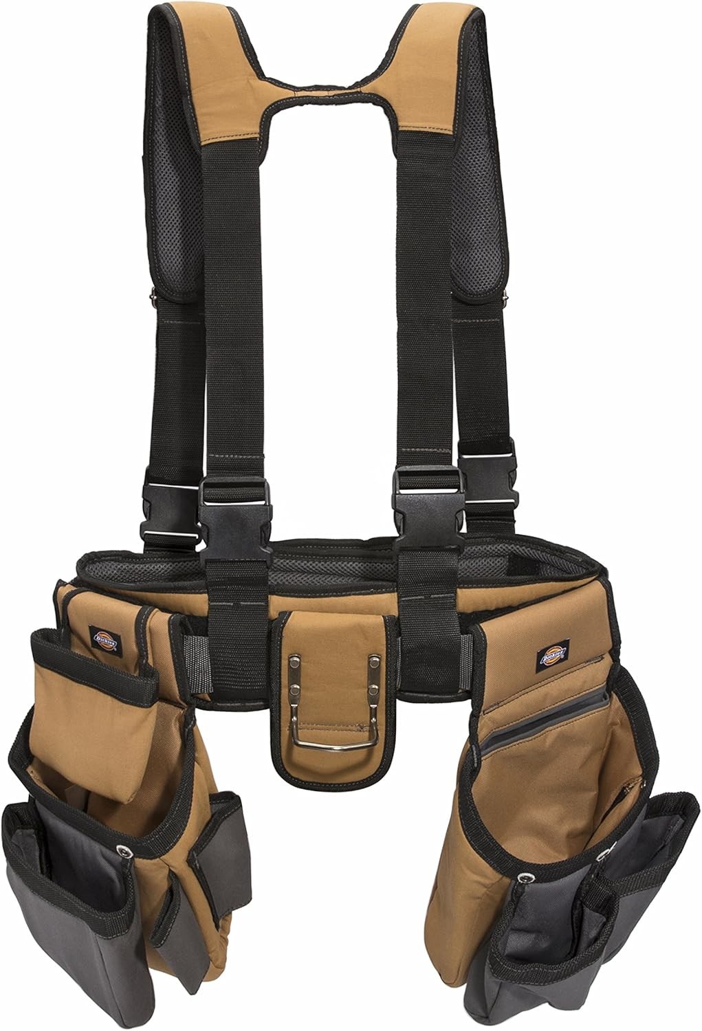 Dickies 4-Piece Carpenter’s Rig, Padded Tool Belt Suspenders, Cooling Mesh, Leat