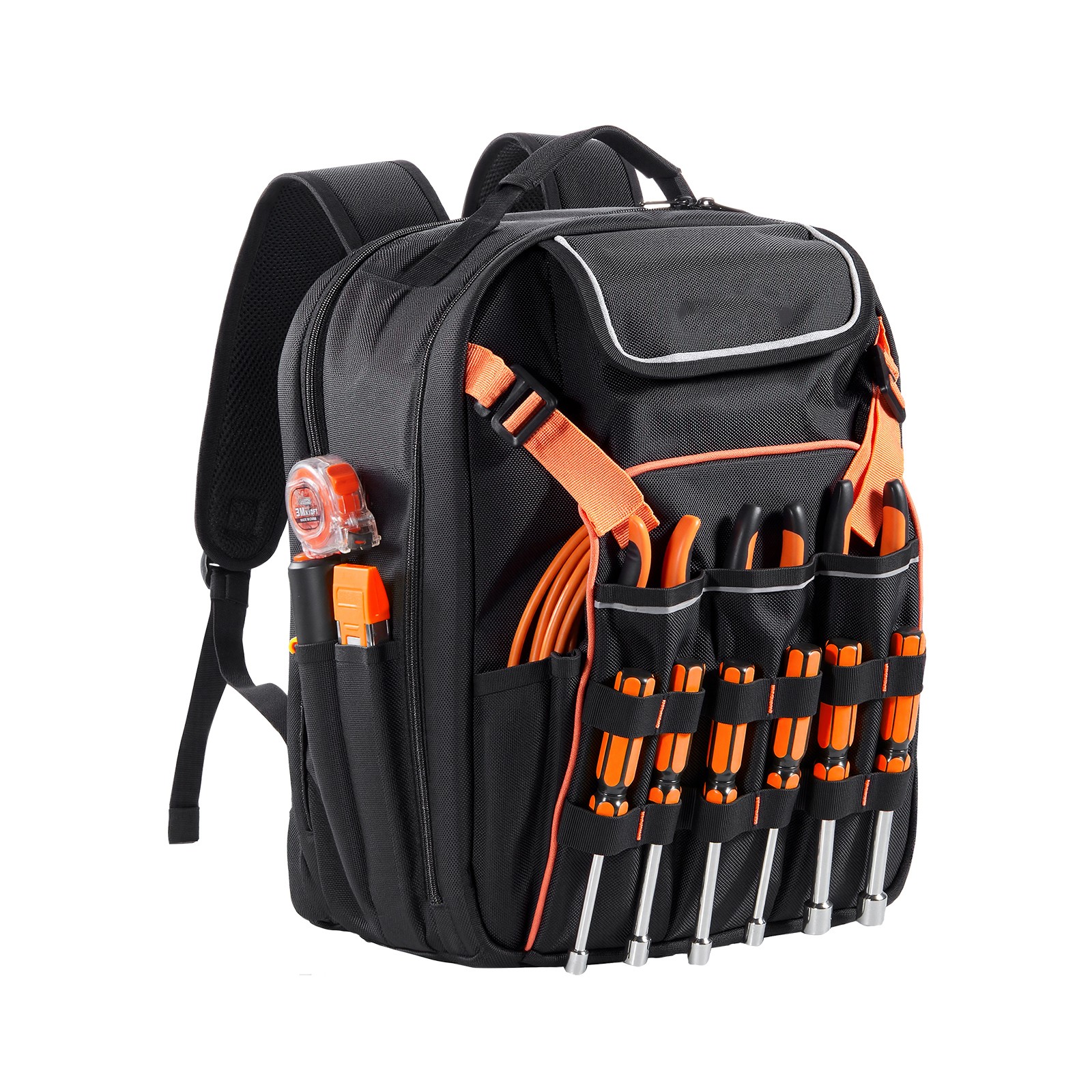 Tool Backpack 45 Pockets Tear-resistant Jobsite Backpack for Electrician