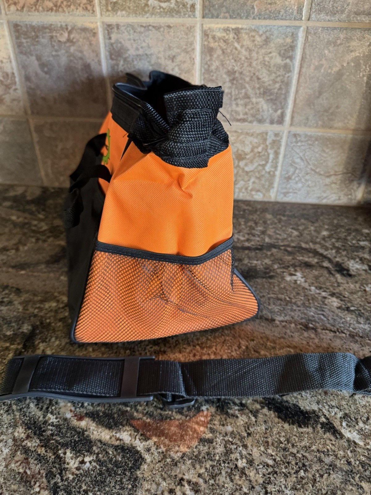 BAC ENG Black&Orange Indoor/Outdoor Tool or Gear Bag w Multiple pockets & Strap