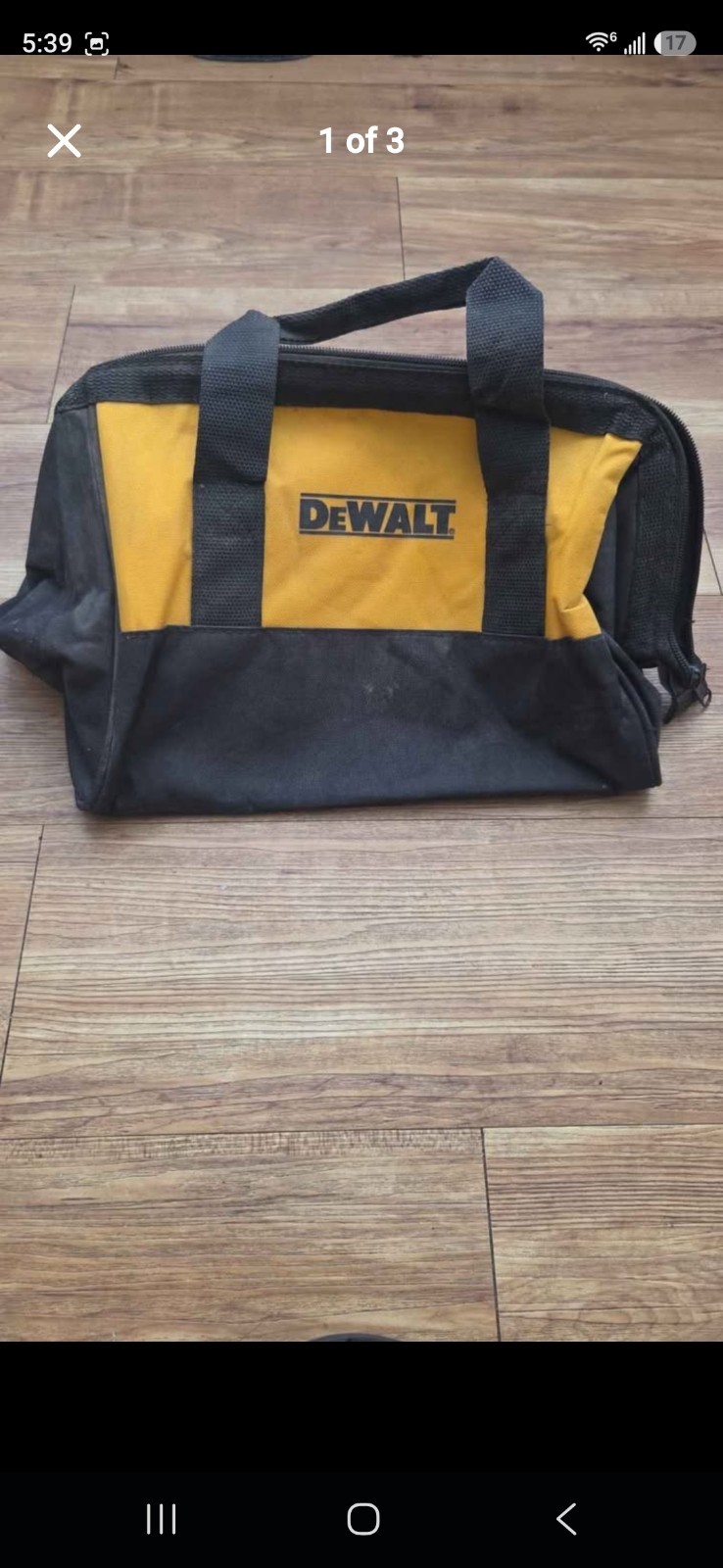 DEWALT Black/Yellow Soft-Sided Tool Carry Bag, Zipper Closure, Handles