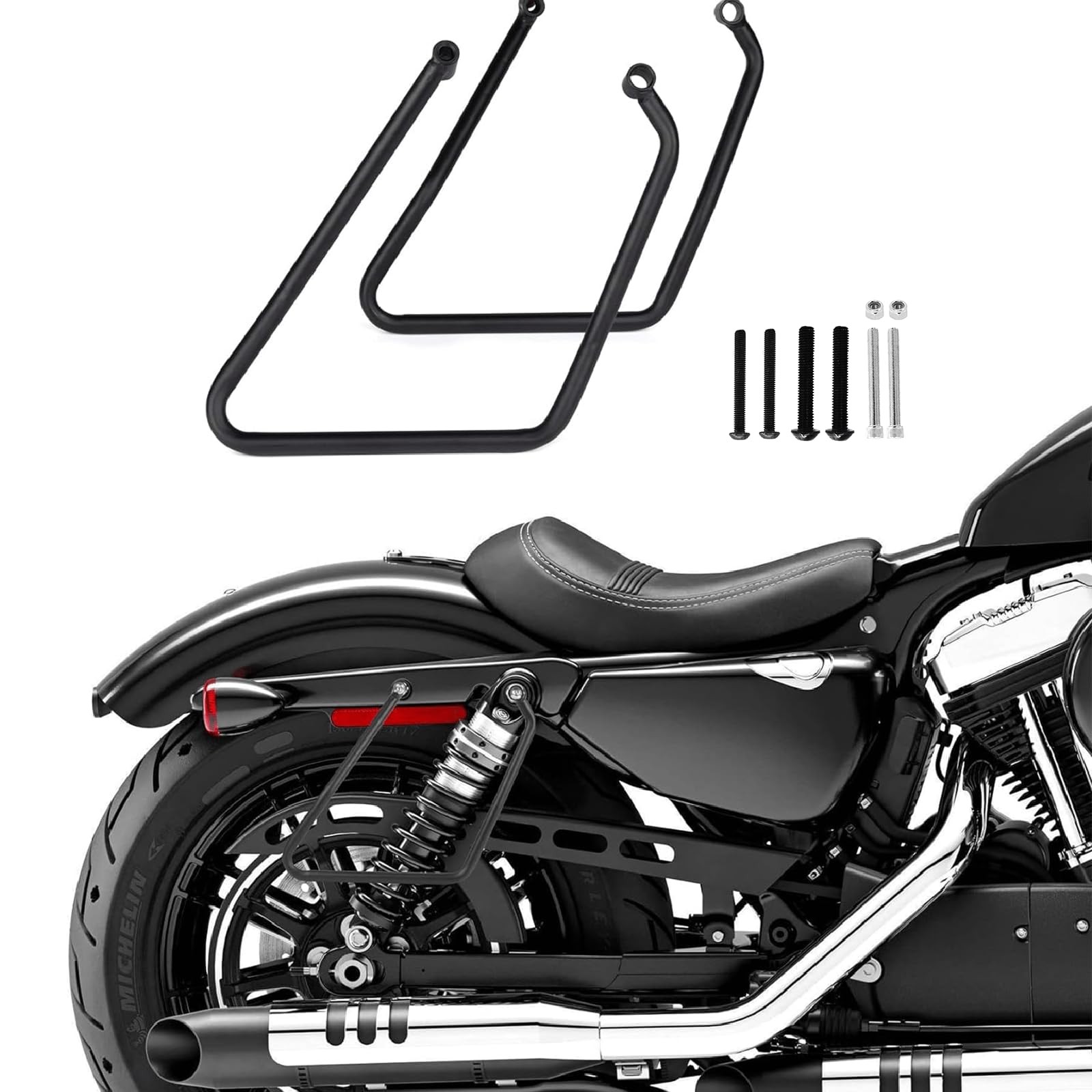 2004-2016 Saddlebags Brackets Rack for Harley Davidson Sportster Custom Roads…