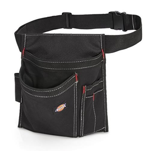 5-Pocket Single Side Tool Belt Pouch/Work Apron, Durable Canvas 1 Unit Black