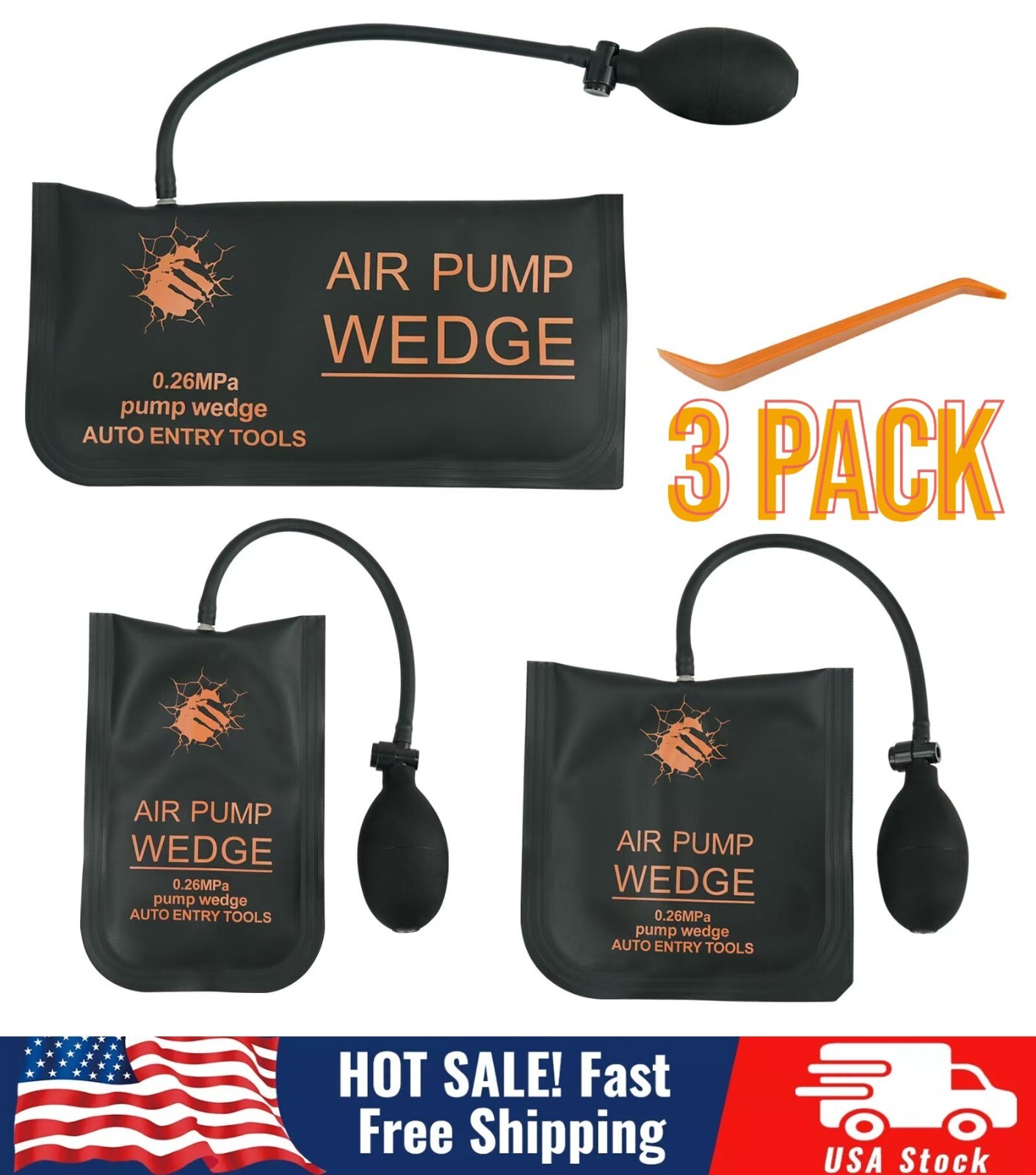 3 pcs Air Wedge Bag Pump Commercial Inflatable Air Wedge Pump Tool,Air Wedge Pum