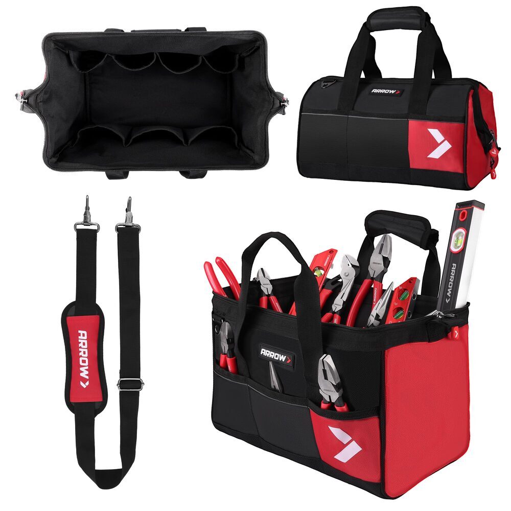 ARROW 14″ Heavy Duty Tool Bag Anti-Slip Feet Tool Organizer Bag With 11 Pockets