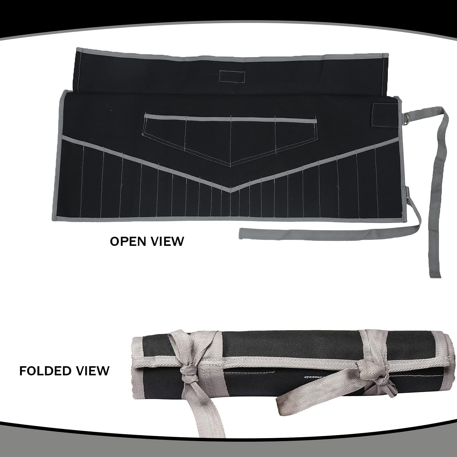 26-Pocket Handcrafted Waterproof Tool Bag – Black Heavyweight Duck Canvas