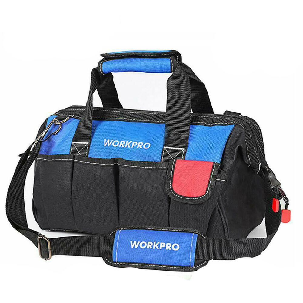 WORKPRO 16”/18″ Durable Tool Bag Wide Mouth Waterproof Heavy Duty Tool Storage