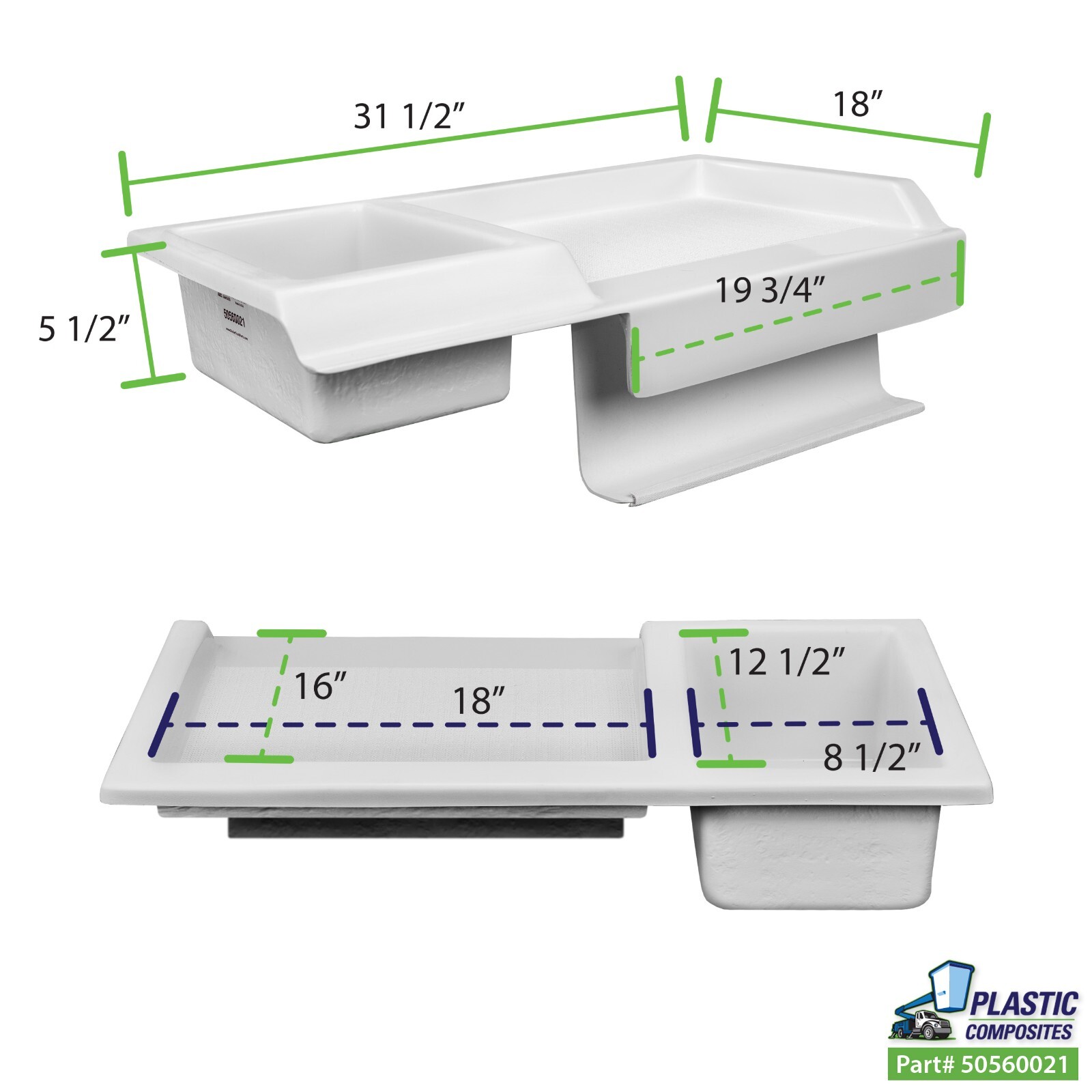 Bucket Truck Parts Work Shelf and Tool Tray (Outside Mount)