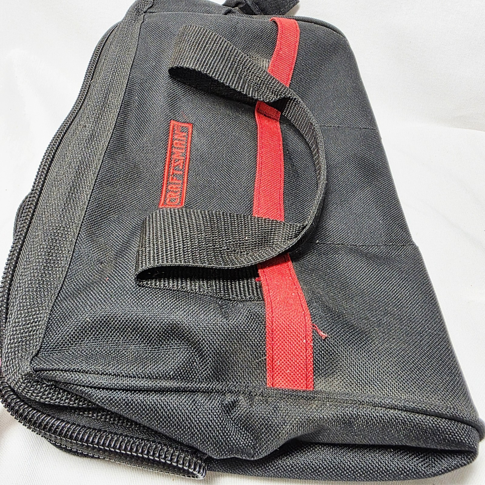 Craftsman Zippered Wide Mouth Tool Bag Black & Red 12 x 9 x 8″ Collapsible