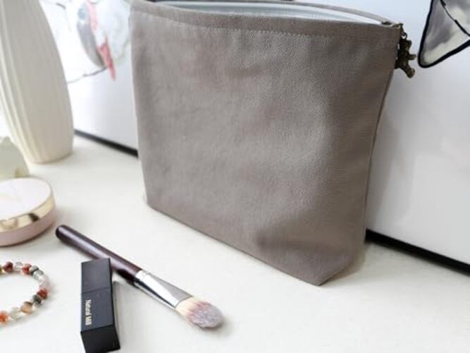 Canvas Pouch for Travel, Accessory Tool Bag, Solid Gray, Cotton GR-Canvas-Gray