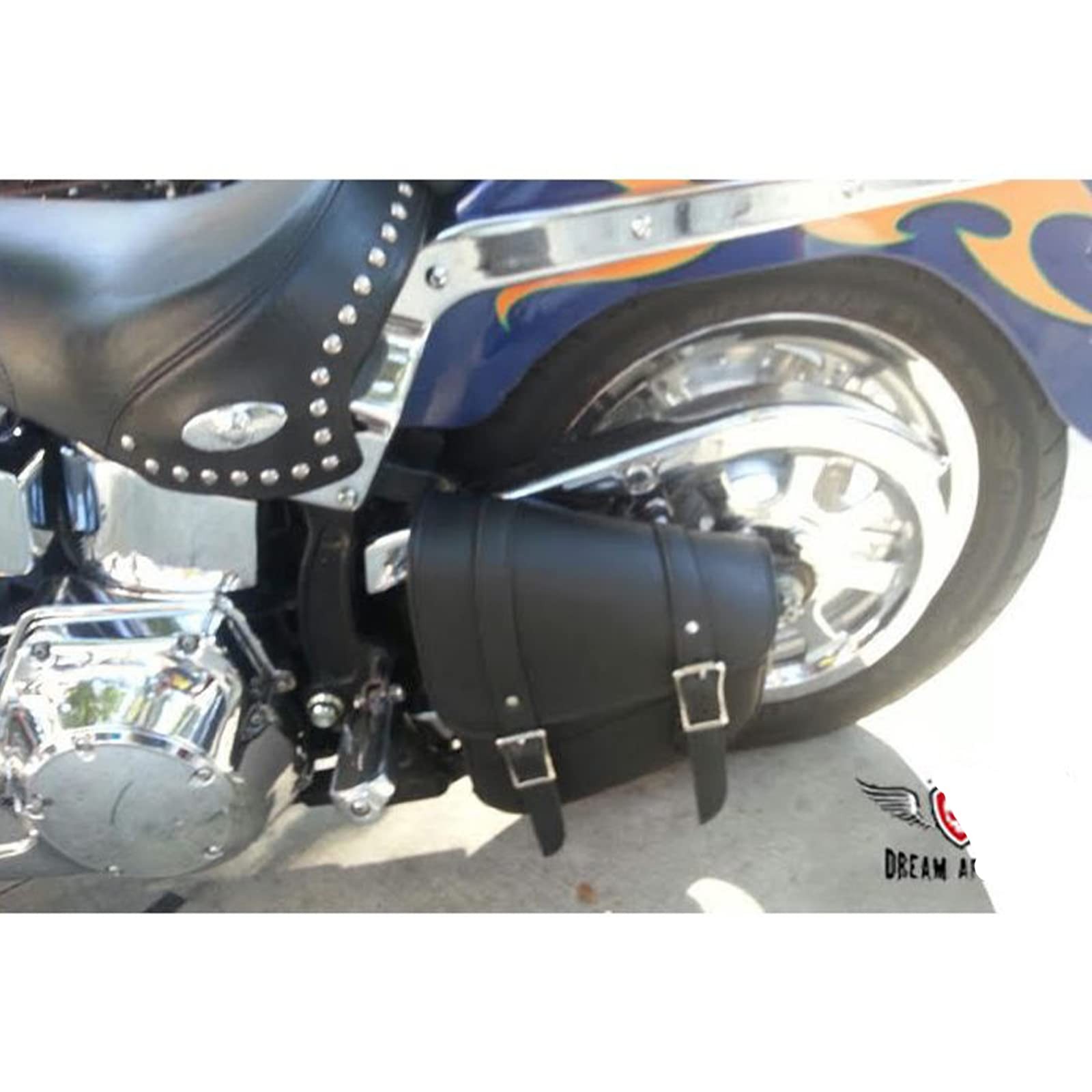 Premium Naked Leather Swing Arm Bag For Motorcycle Left Side Solo Bags Saddle…