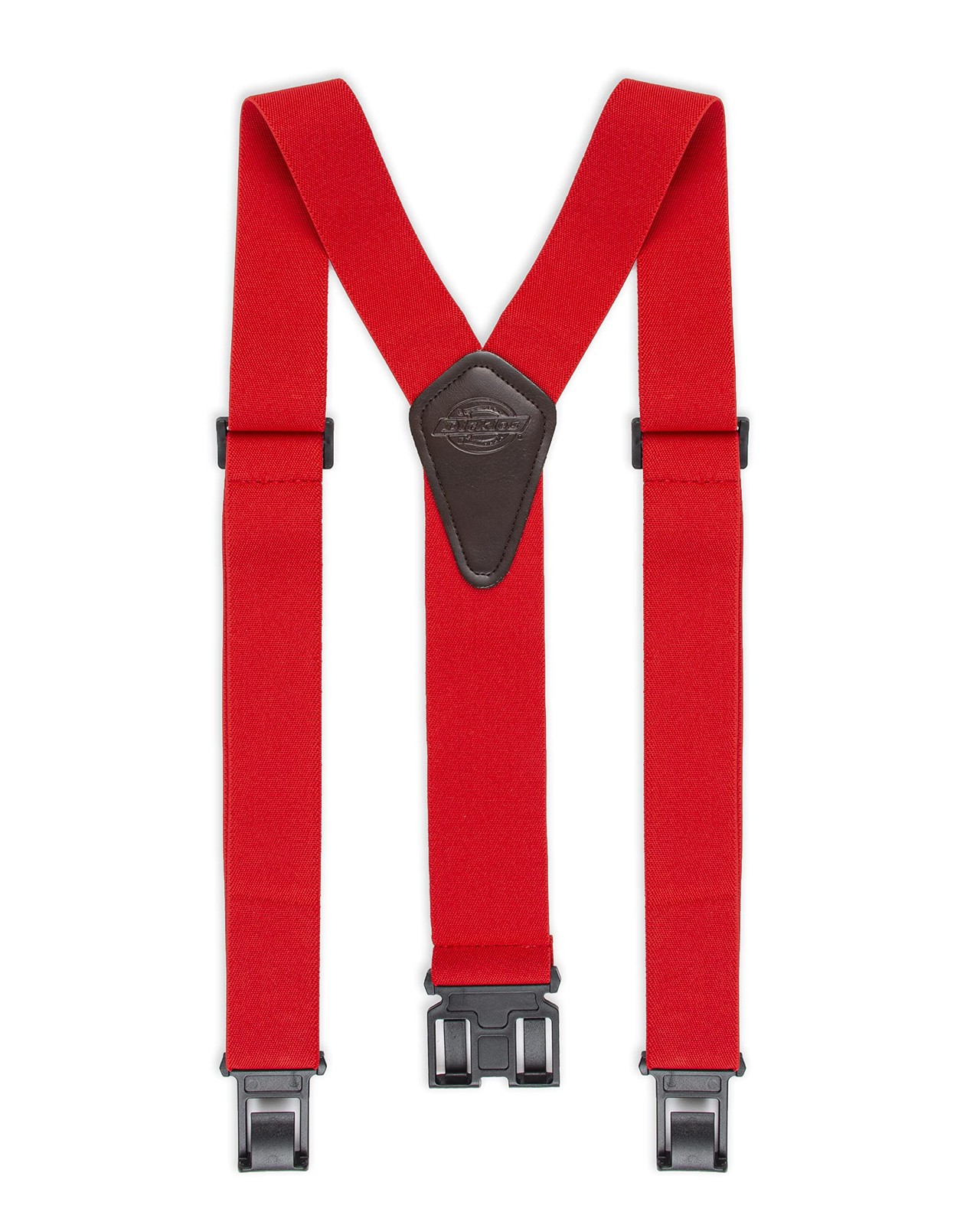 Dickies Men’s Belt Clip Stretch Suspenders, Red, One Size Size, Red