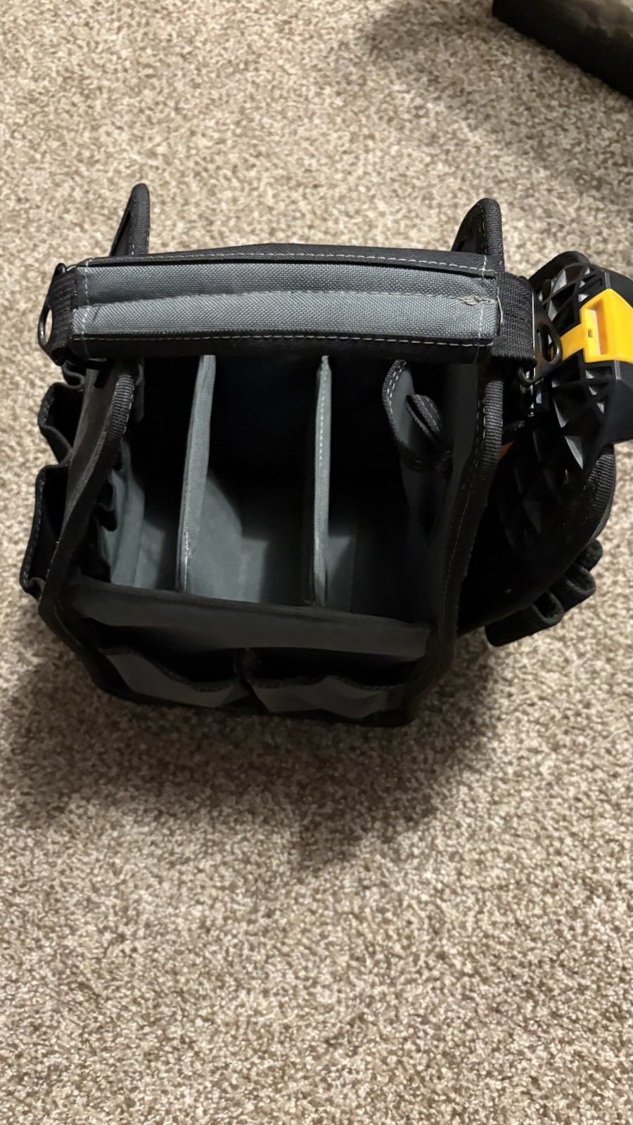 TOUGHBUILT Medium Tool Bag Black Fabric, Multiple Pockets, Removable Insert