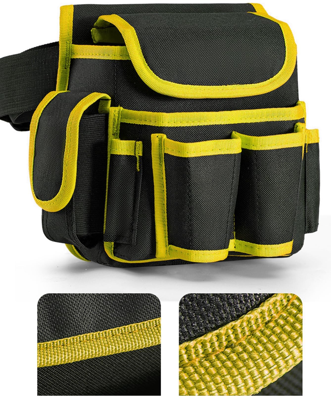Tool Belt Small Tool Pouch With Belt Clip Collapsible Tool Tote Yellow Utility