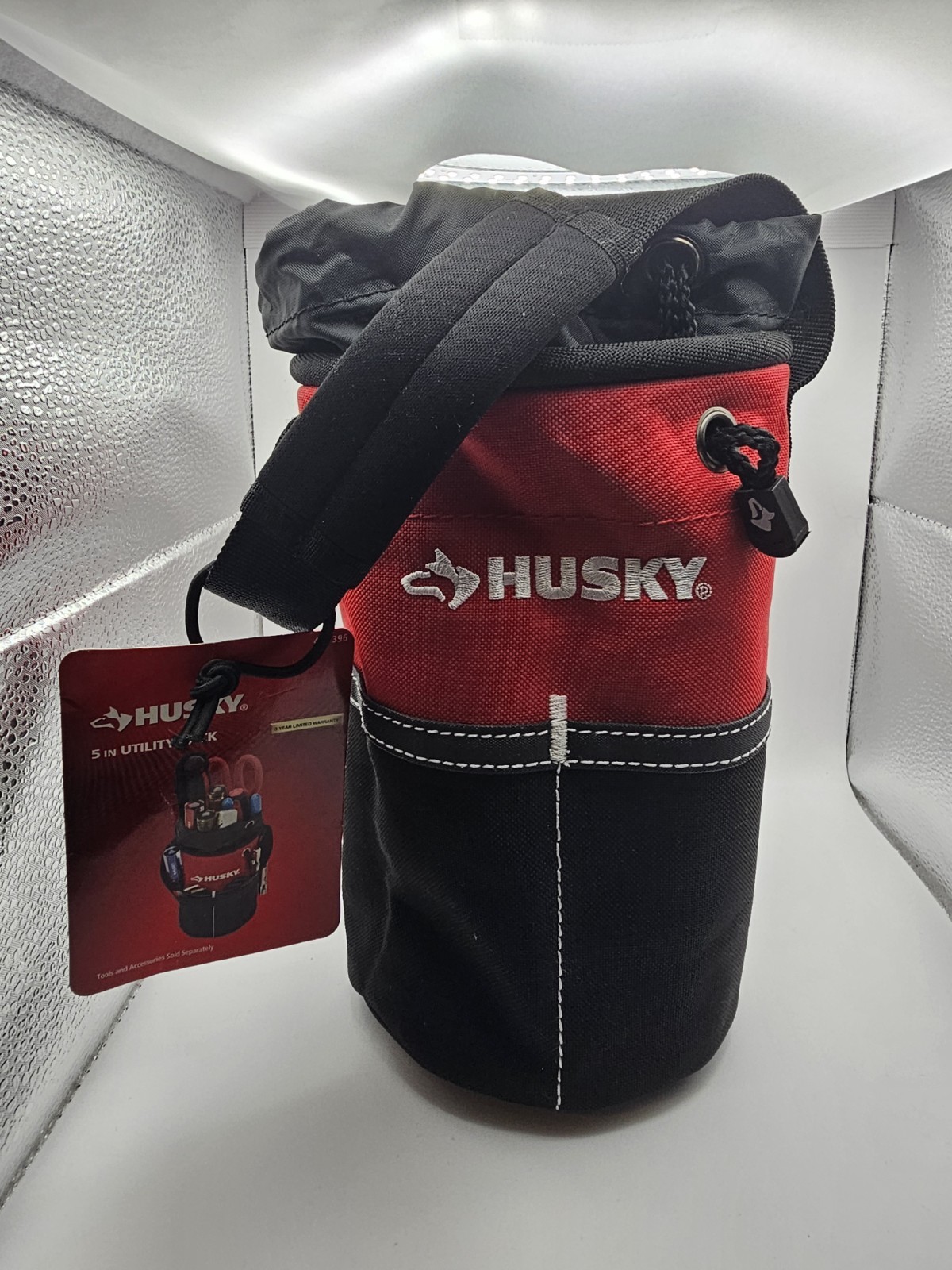 5 In Utility Sack Tool Bag 5 in. 10 Pockets Water Resistant Material – Husky