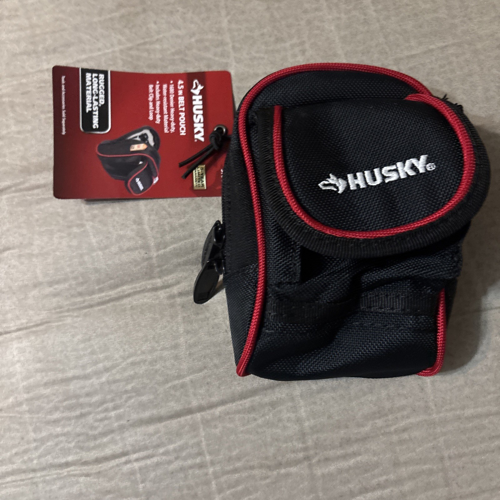 HUSKY 4.5″ WORK Belt Pouch With BELT CLIP + Loop 570-971 HEAVY DUTY NEW