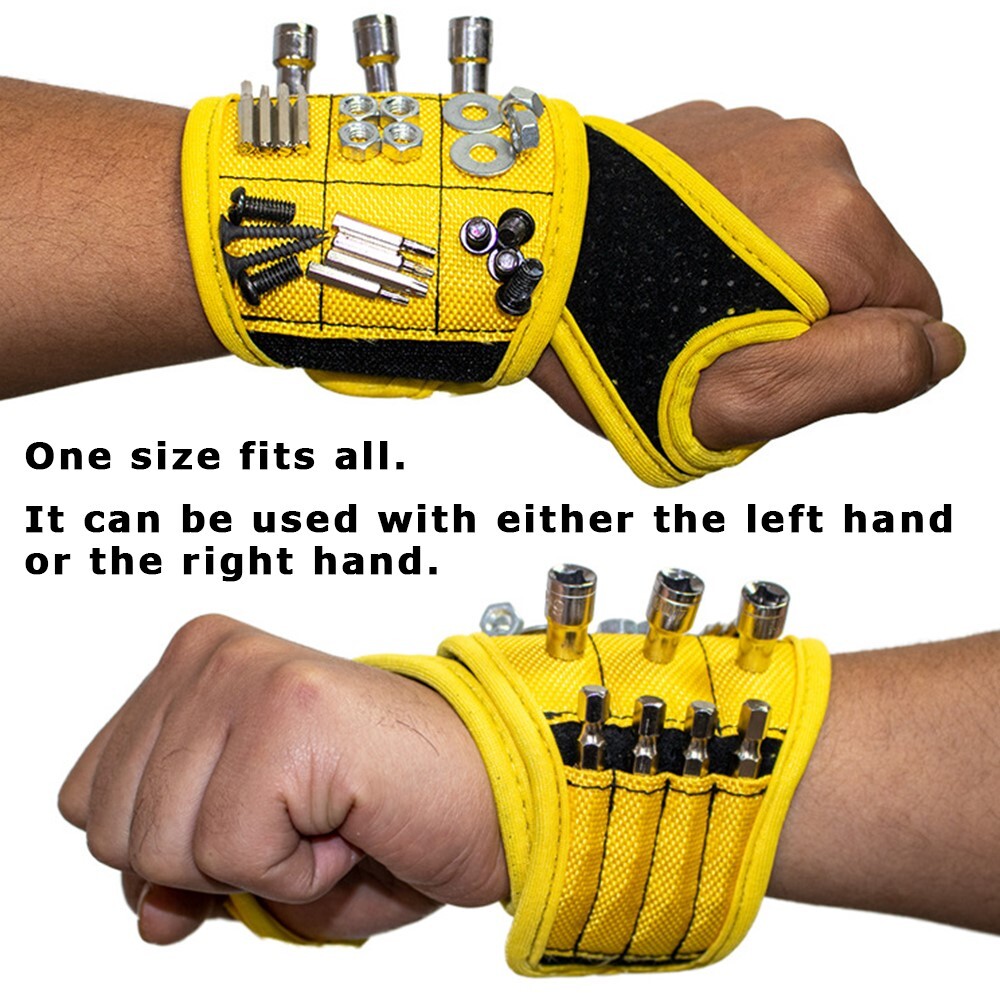 Advanced User Friendly Easy to Use Thumb-Wrapped Magnetic Tool Storage Wristband
