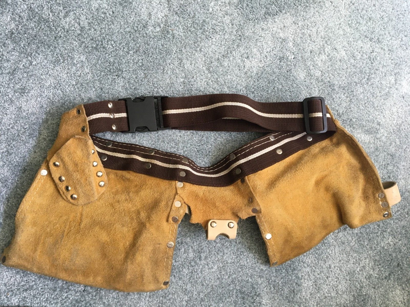 TOOL BELT Carpenter Apron MULTI-POCKET Heavy Split Cowhide LEATHER Vintage