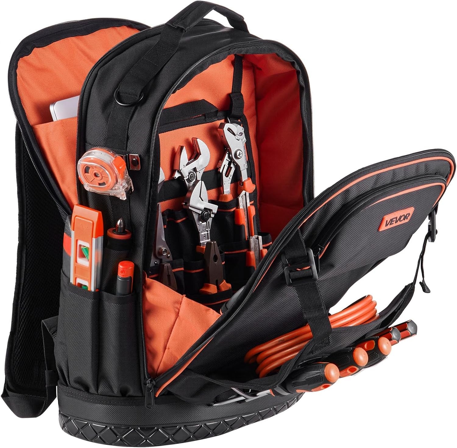 VEVOR Tool Backpack, 65 Pockets, Heavy-duty Tools Storage Organizer Work Bags
