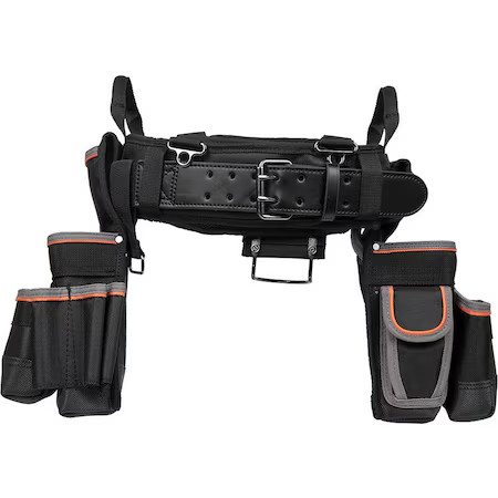 Klein Tools 55427 Black Ballistic Nylon Tool Belt, 26 Pockets, 55427
