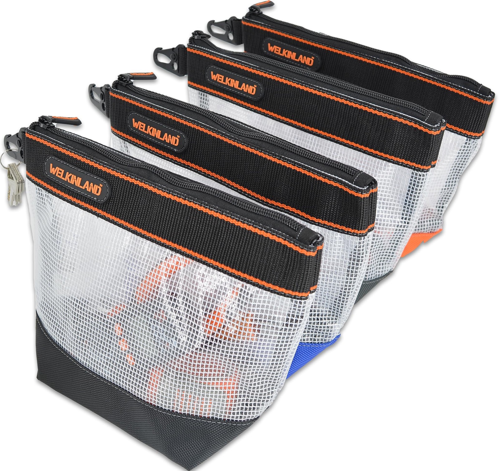 10-Inch Clear Tool Pouch Organizer – 4 Pcs Zipper Tool Bags