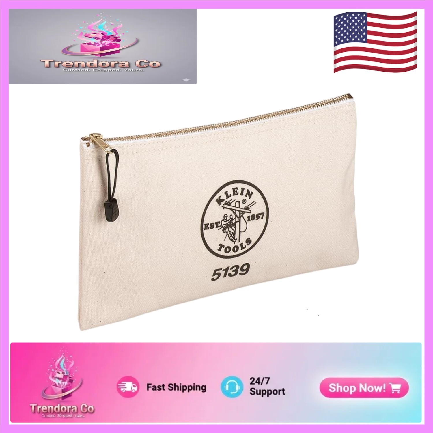 Stylish Heavy-Duty Canvas Tool Bag – Secure Zipper Closure & Multiple Colors