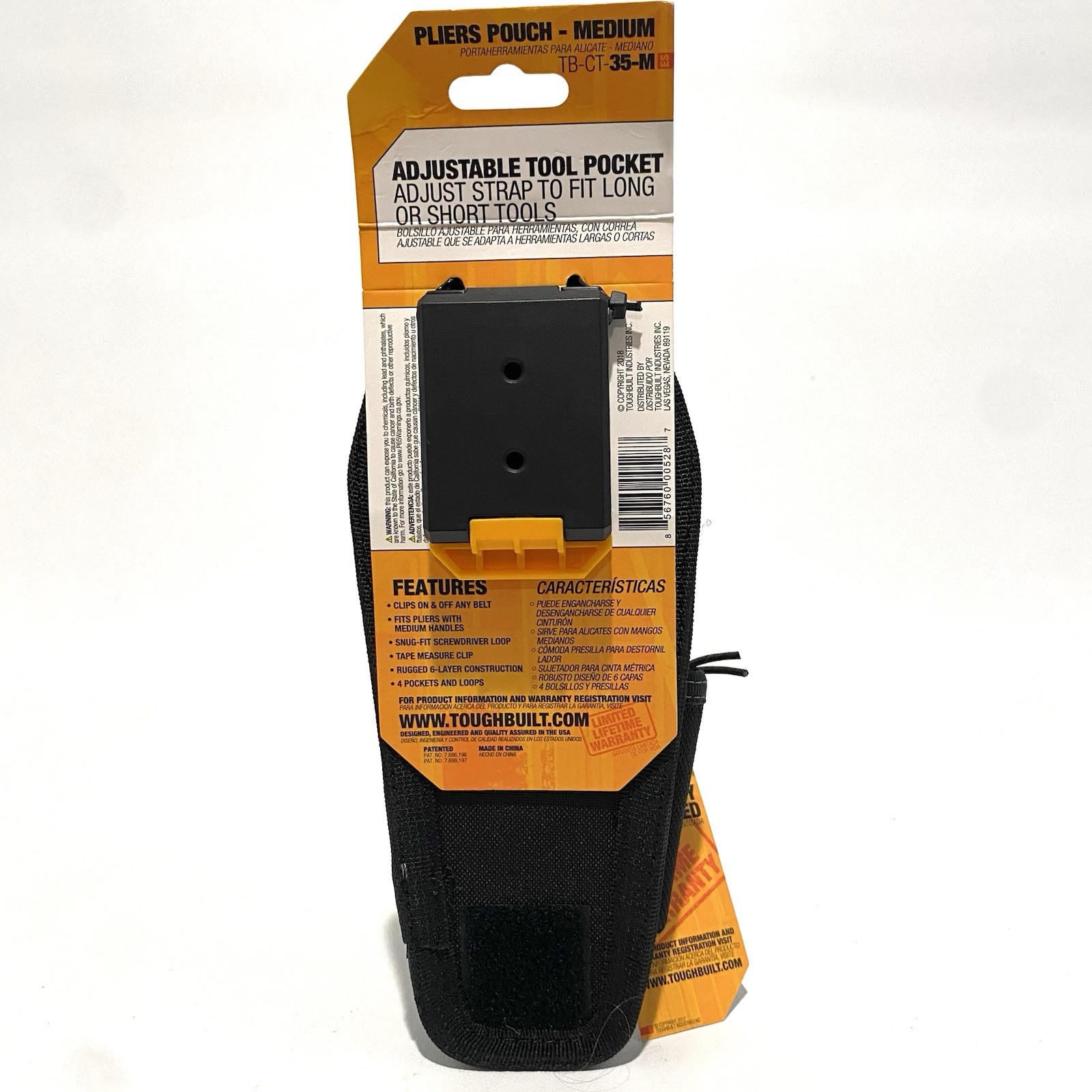 New Toughbuilt 1 Compartment Pliers Pouch Bag Tool Holder Belt Clip Attachment