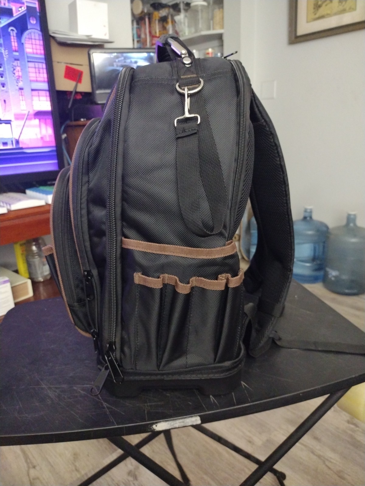 DFMINZU 1680D Heavy Duty Tool Backpack, Molded Base, Laptop Compartment, Etc.