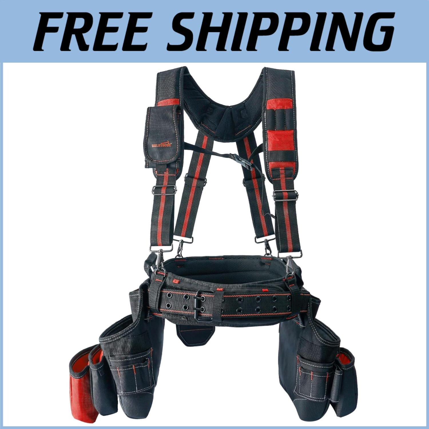 Professional Carpenter’s Rig: Multi-Function Tool Belt & Heavy Duty Suspenders=`